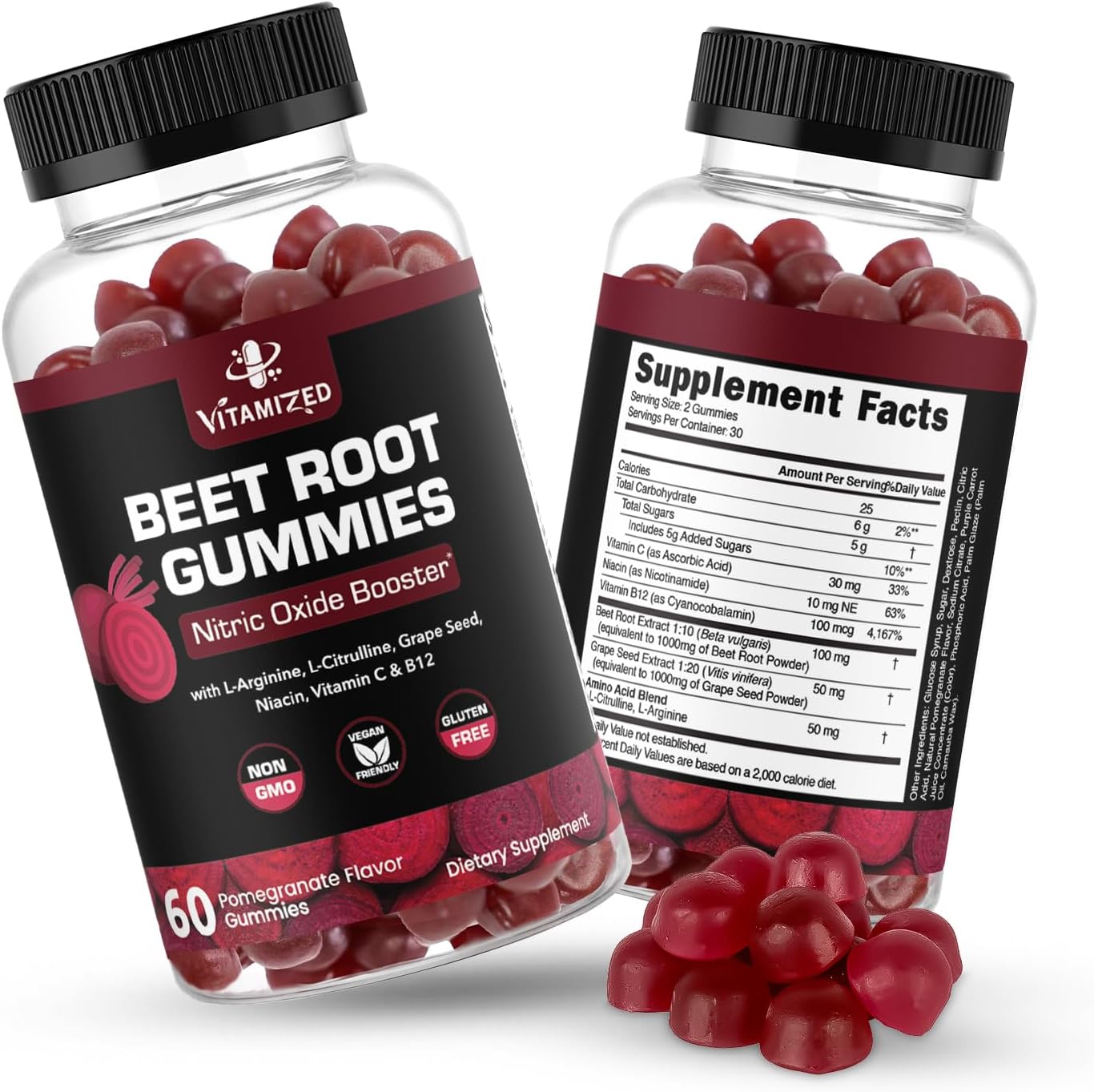 VITAMIZED Beetroot Gummies - Nitric Oxide Supplement