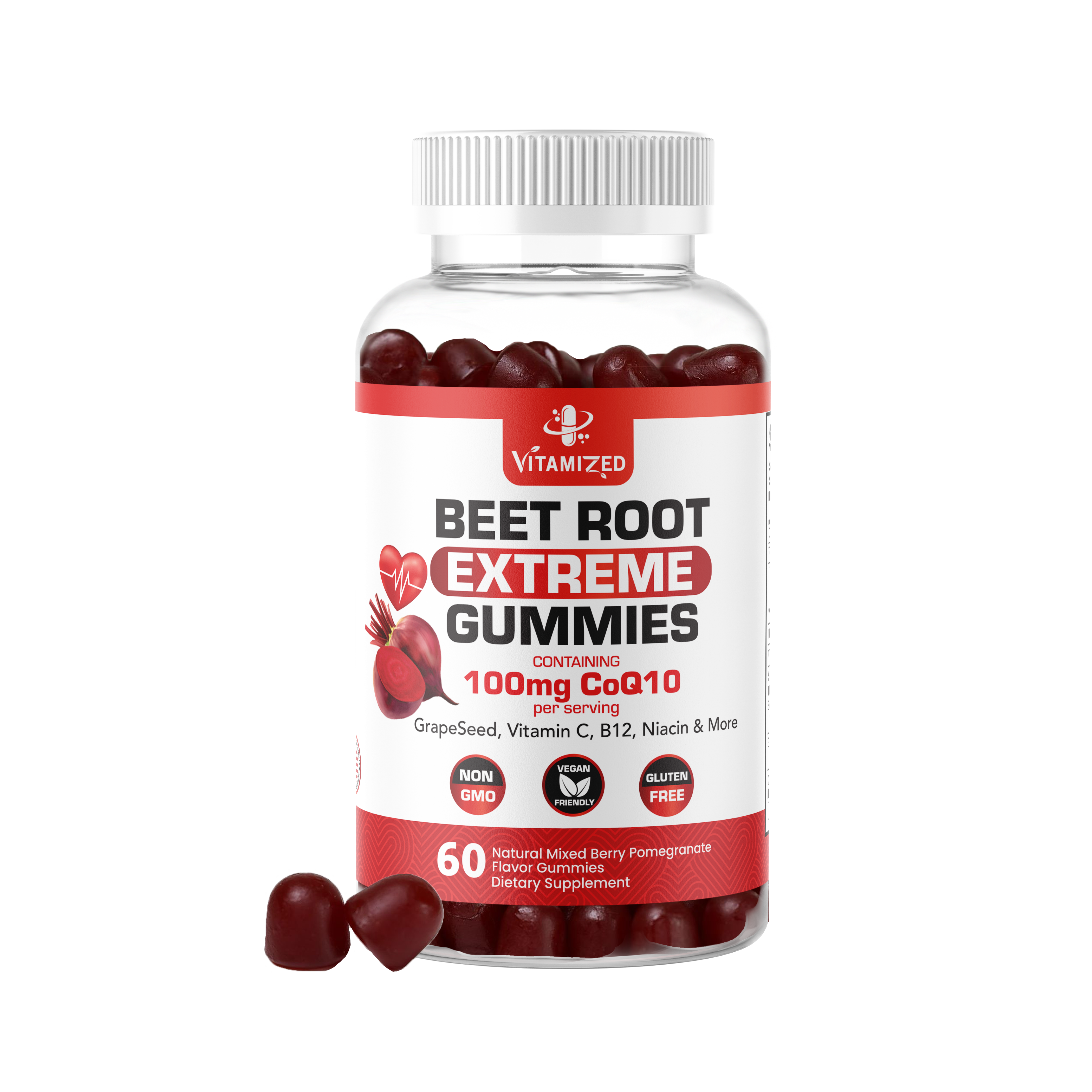 Beet Root Extreme Gummies with CoQ10, 60 Count