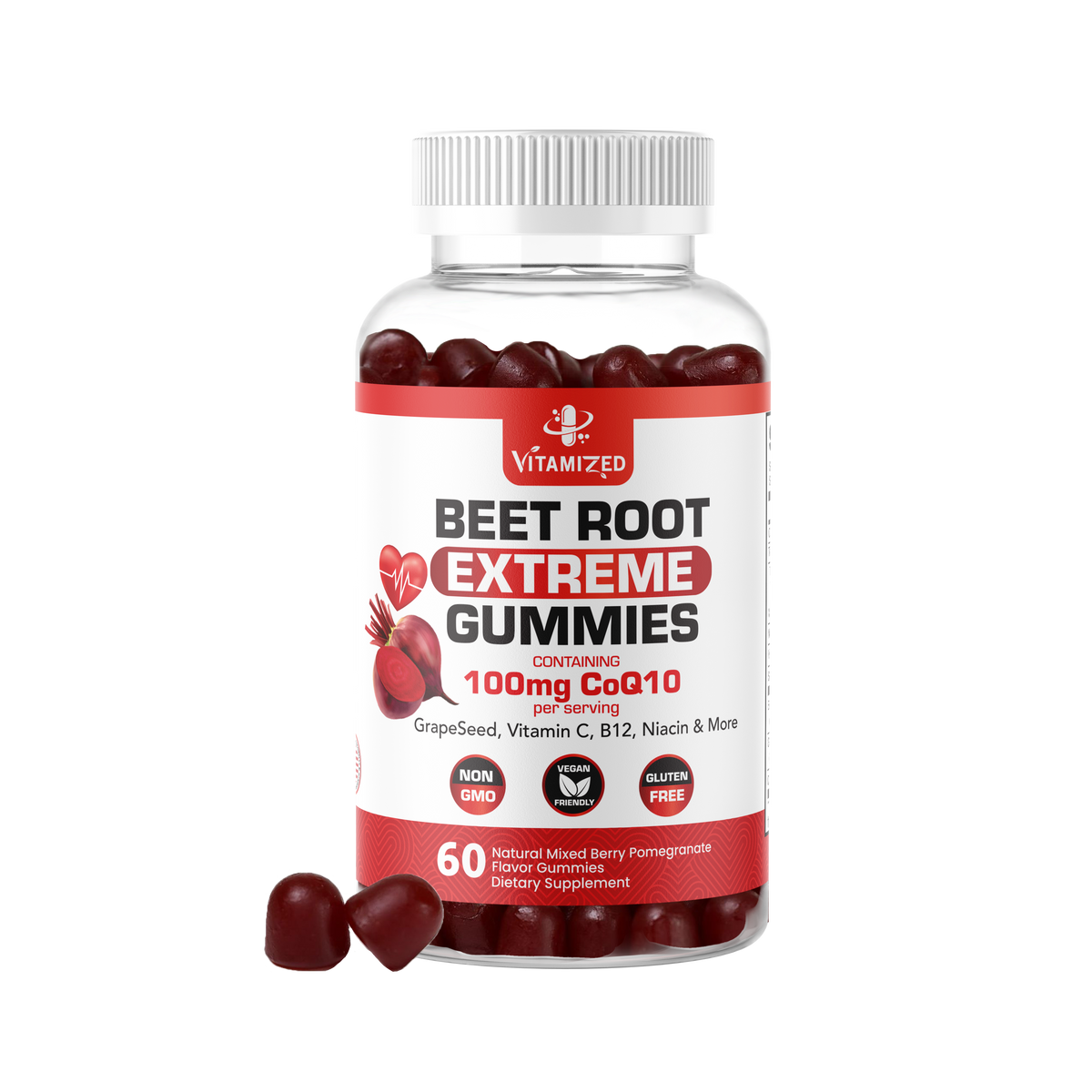 Beet Root Extreme Gummies with CoQ10, 60 Count