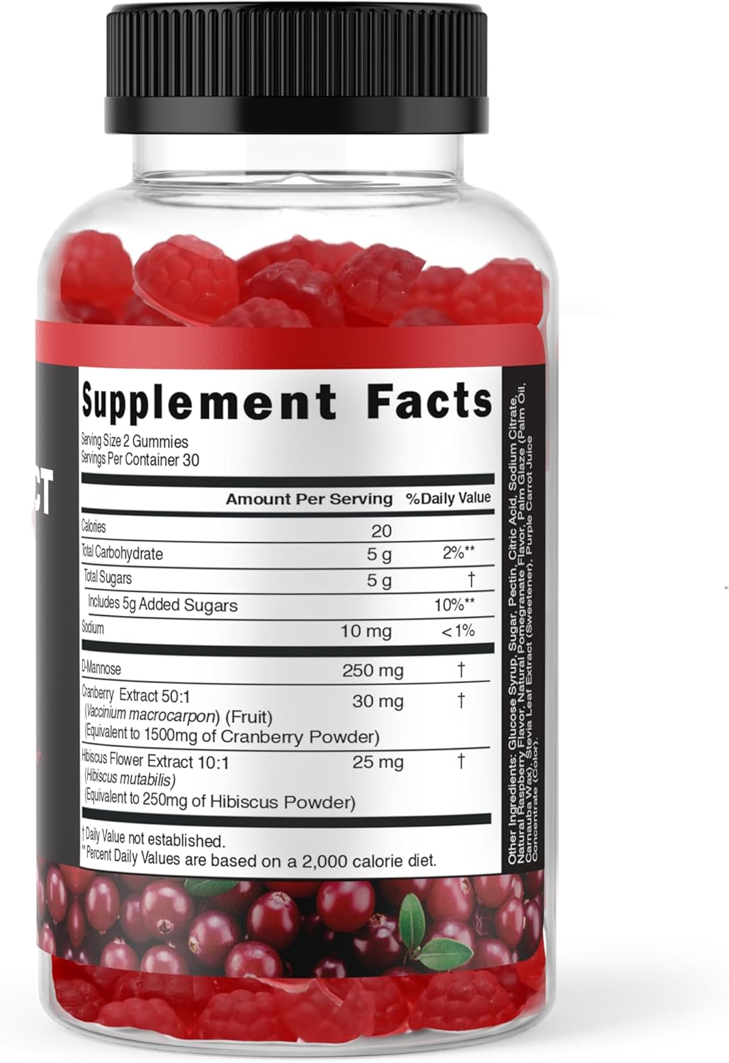 Powerful Cranberry Gummies  with D-Mannose - Urinary Tract Health - Fast-Acting Bladder Support Supplement - 60 Count